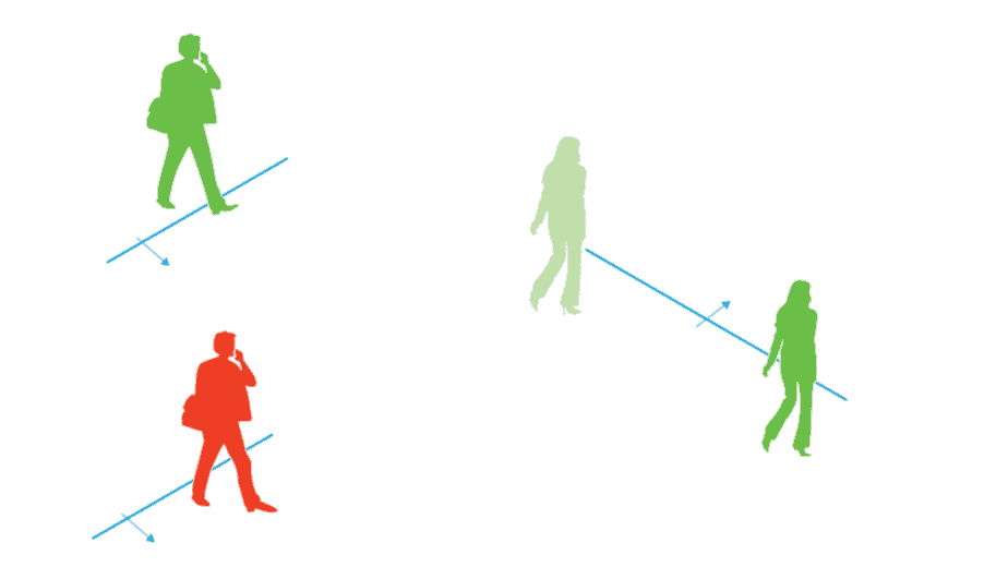 exemplificação das Cercas Virtuais do AXIS Fence Guard