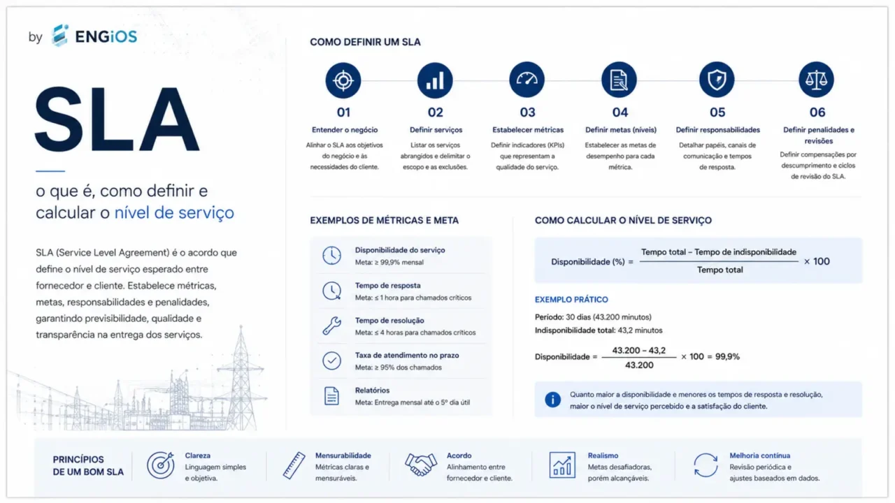 Como definir um SLA - infográfico mostrando as etapas de definição